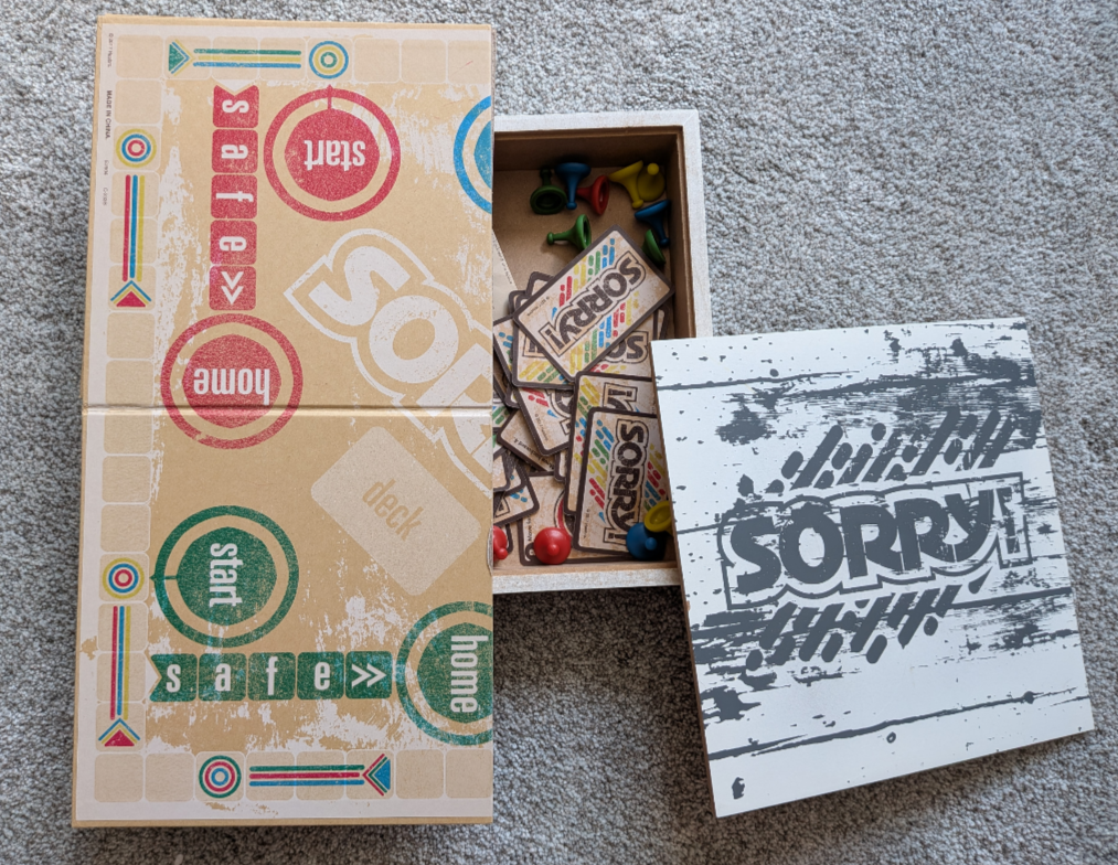 #17 Sorry! Board Game Rustic Wood Box series