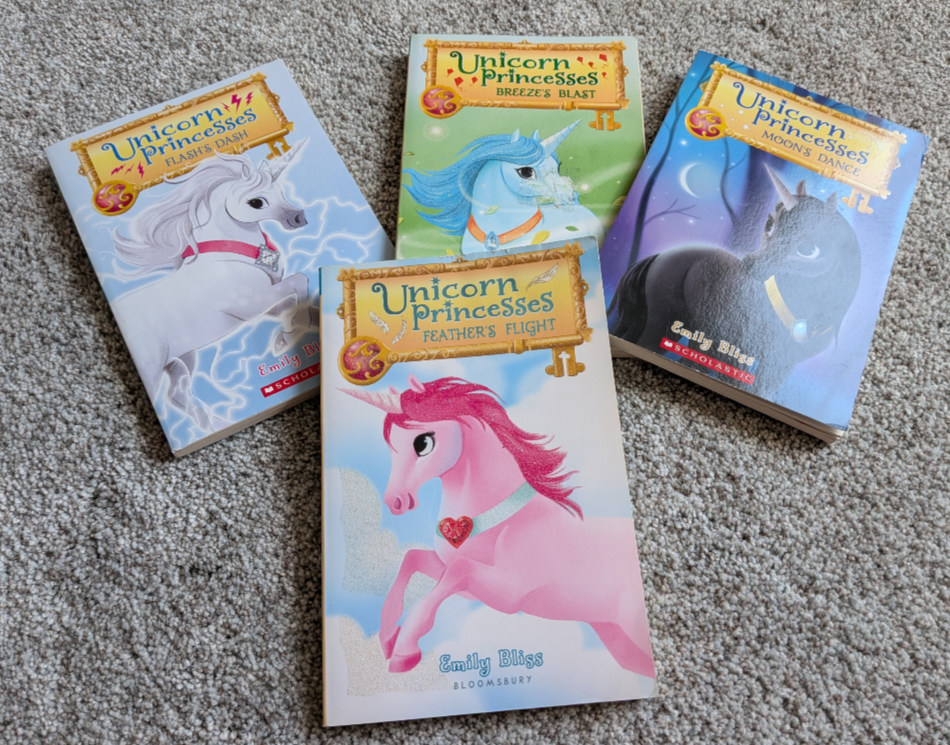 #17 set of 4 Unicorn Princesses Books (2, 5, 6, 8)