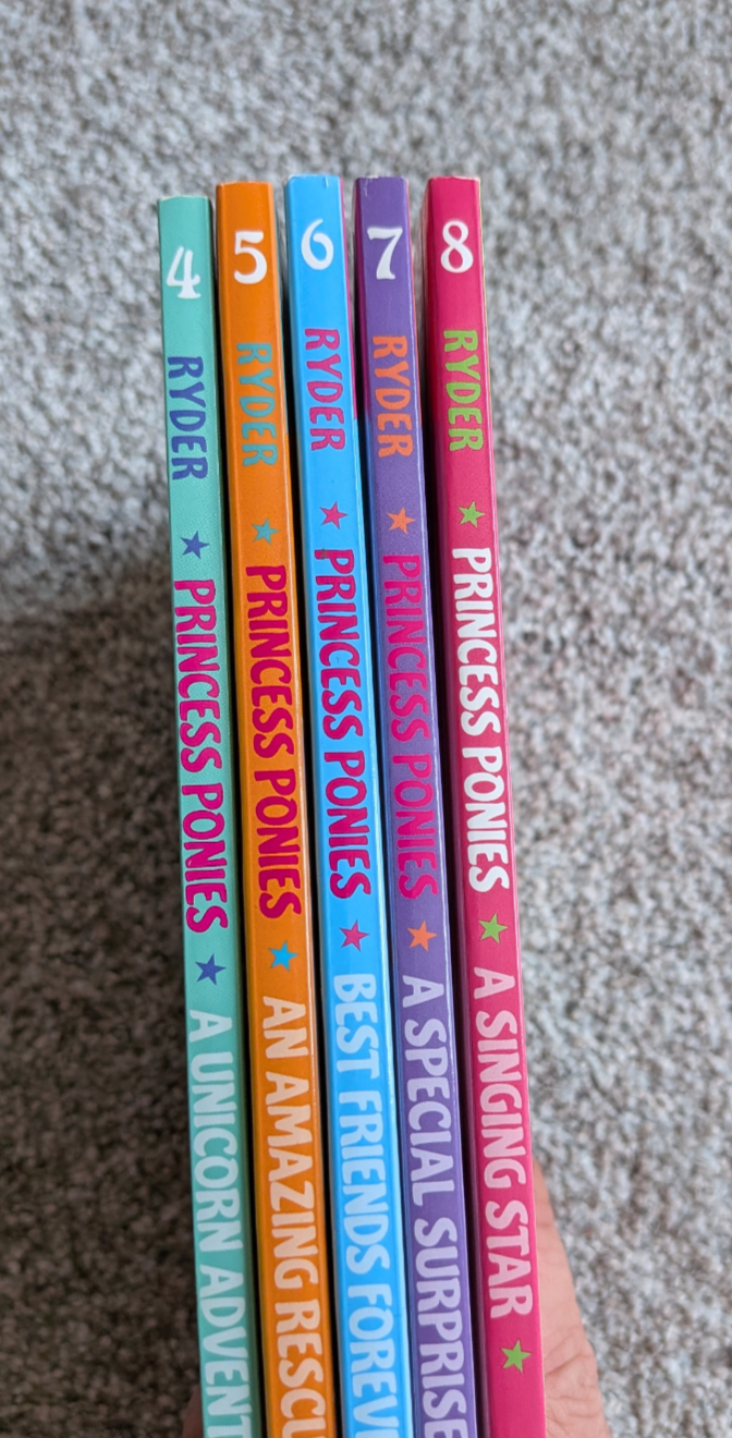 #17 5 Princess Ponies Books (4-8) not charms included
