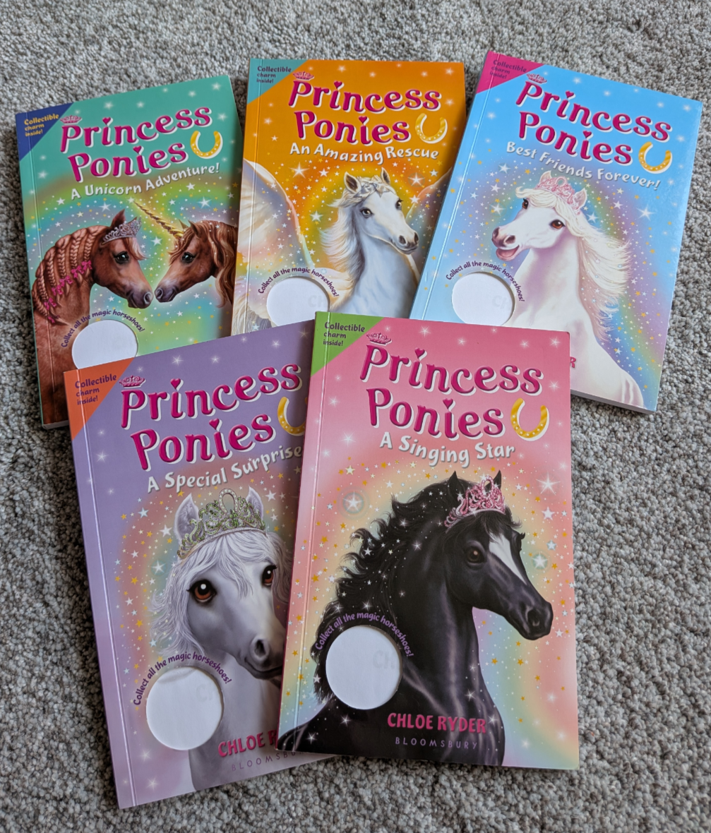 #17 5 Princess Ponies Books (4-8) not charms included