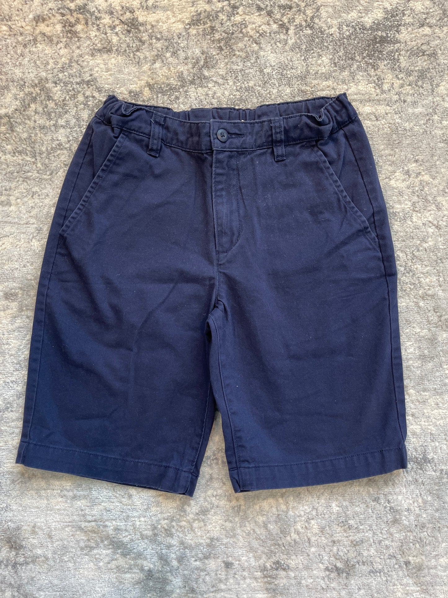 Hanna Andersson 150 (12) Cotton Twill Navy Blue Boy's Chino Shorts- PPU Montgomery