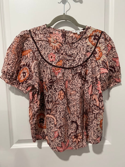 Seller #76 - Madewell - Yoked Puff-Sleeve Top in Bali Blooms - Size Small NWT
