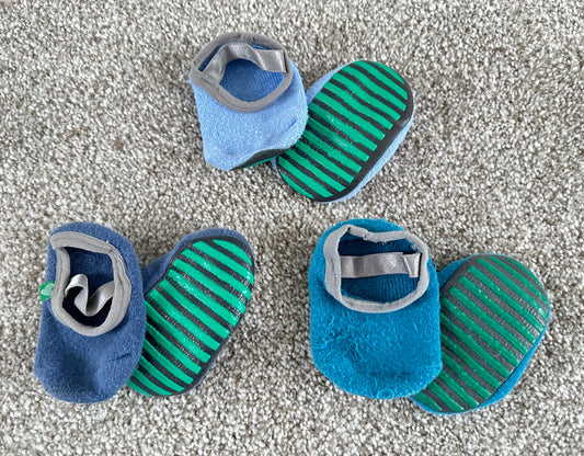 BabyShocks Blue Non-Slip Baby Socks/Slippers Size 12-24 months