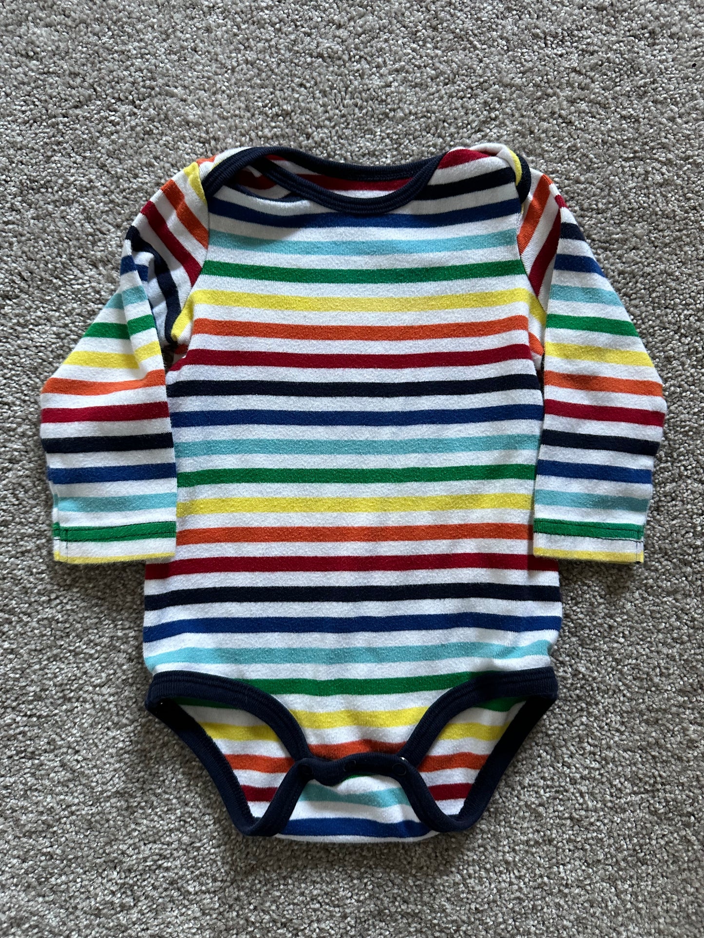 Primary | long-sleeve bodysuit bundle (4) | gender neutral | multi-color | 6-9 months