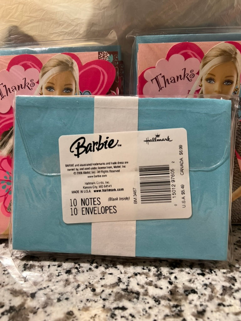 Seller #76 - Vintage Barbie Thank You Cards 3 Pack Bundle Unopened Brand New