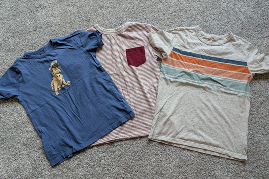 #17 set of 3 boys tees, cat & Jack and crewcuts M (8-10)
