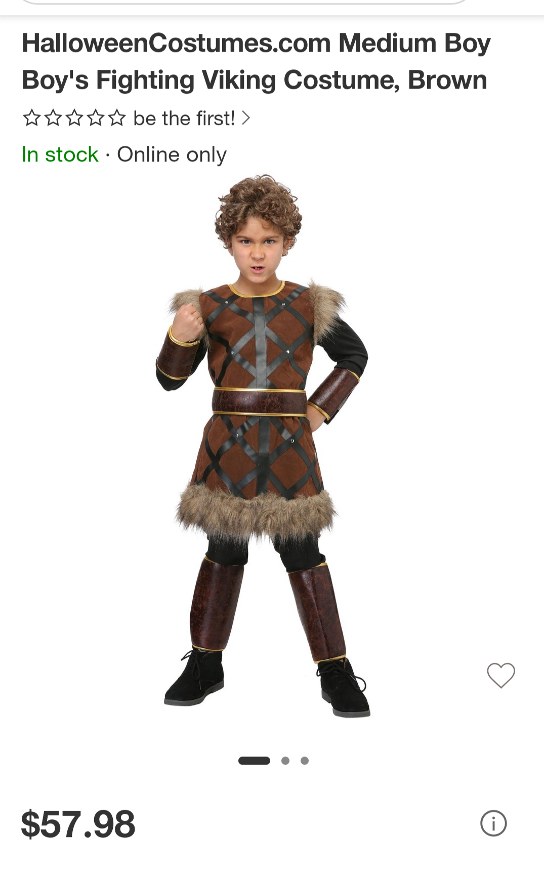 #17 Viking Halloween Costume kids size L