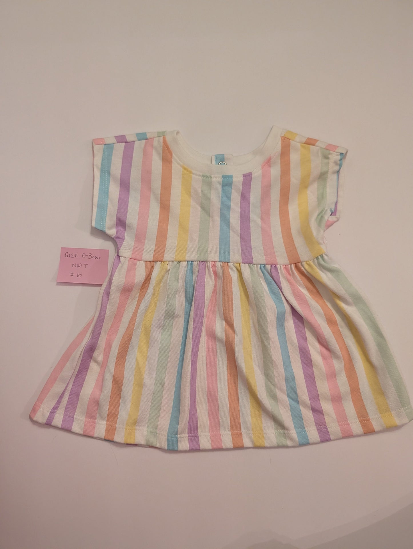 Seller 97, Granimal Pastel Striped Dress, Baby Girl, Size 0-3mo NWT, (item 6)
