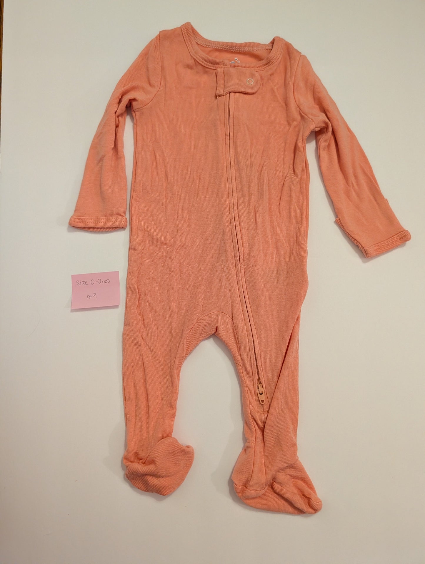 Seller 97, Cloud Island Salmon Footed PJs, baby girl, size 0-3mo, (item 9)
