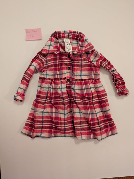 Seller 97, Carter's Pink Plaid Button Down Dress, Baby Girl, Size 3mo (item 10)