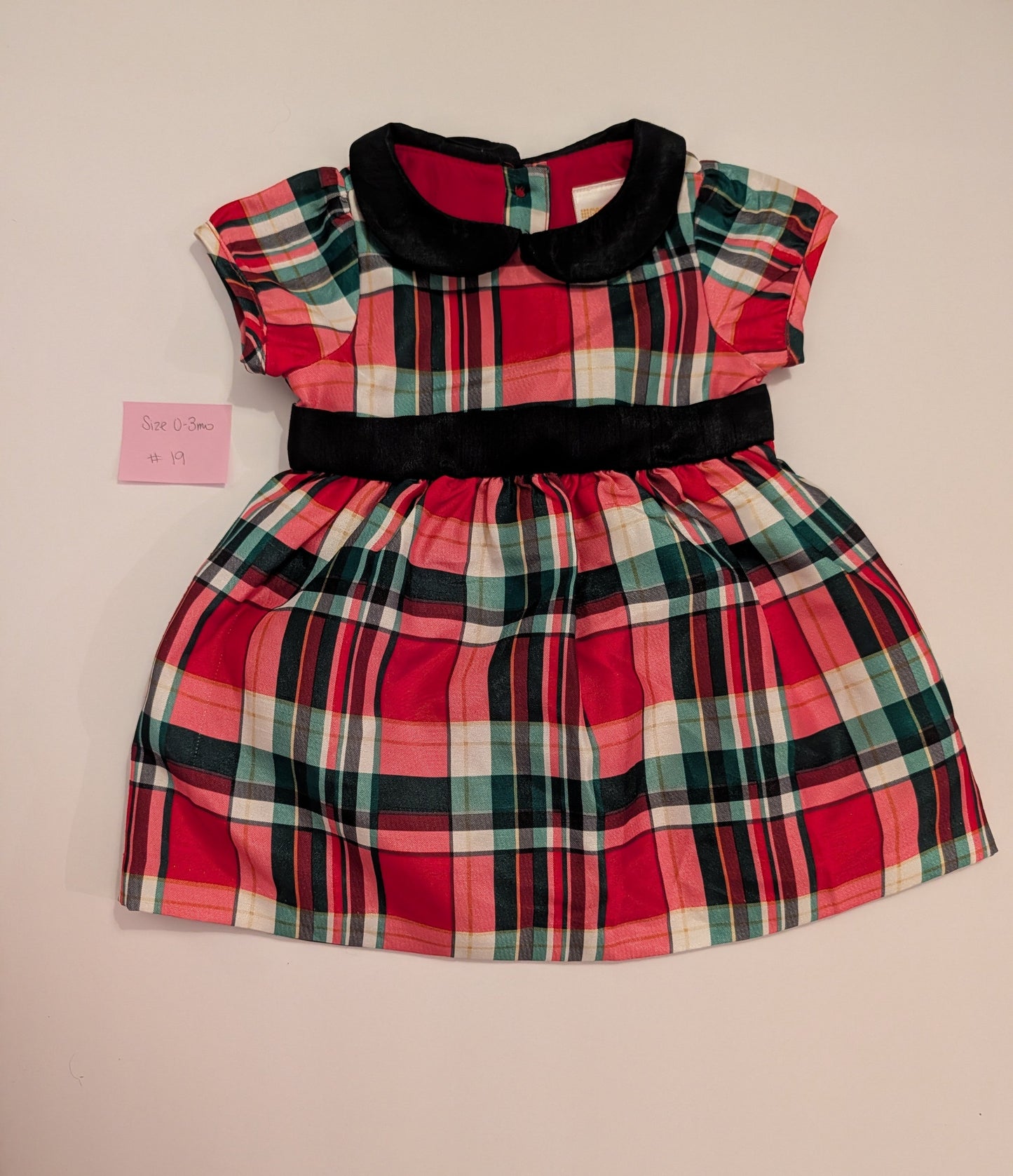 Seller 97, Gymboree Satin Red Plaid Dress, baby girl, size 0-3mo (item 19)