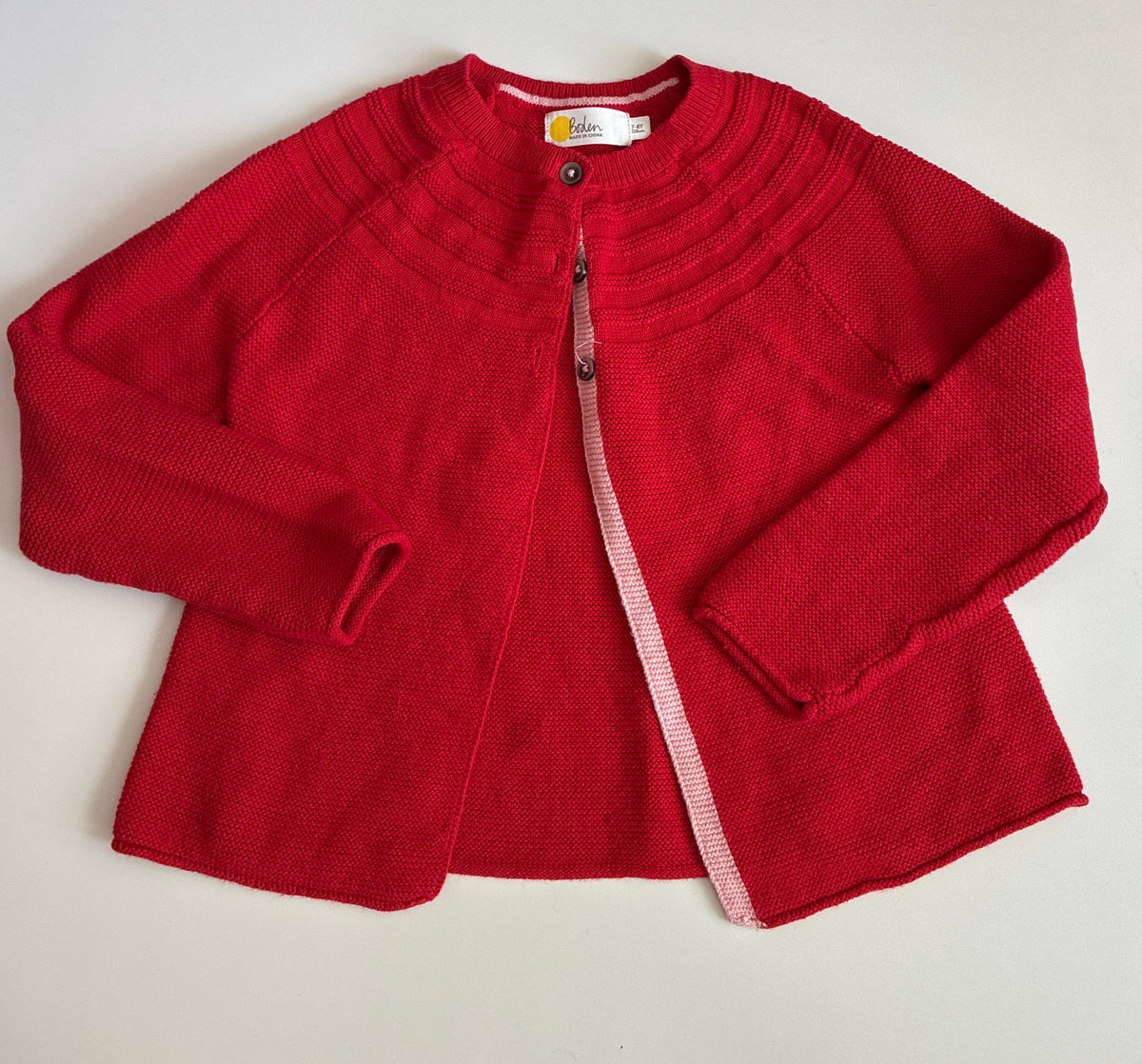 Seller 76 Mini Boden Red Cardigan Size 7-8