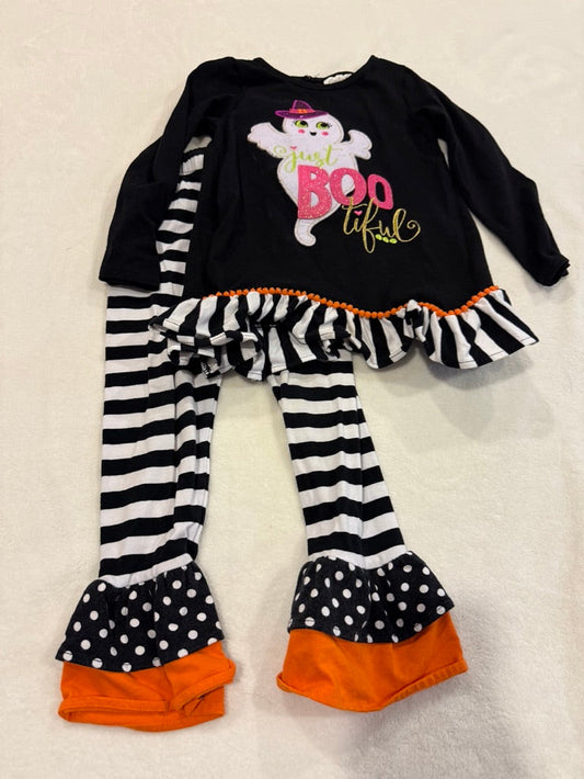 179 Girls Boo-tiful Black/White Pants Outfit-size 5