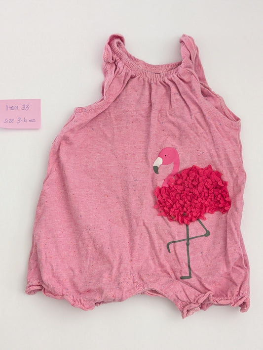 Seller 97, Pink Flamingo Bubble, Baby Girl, Size 3-6mo (Item33)