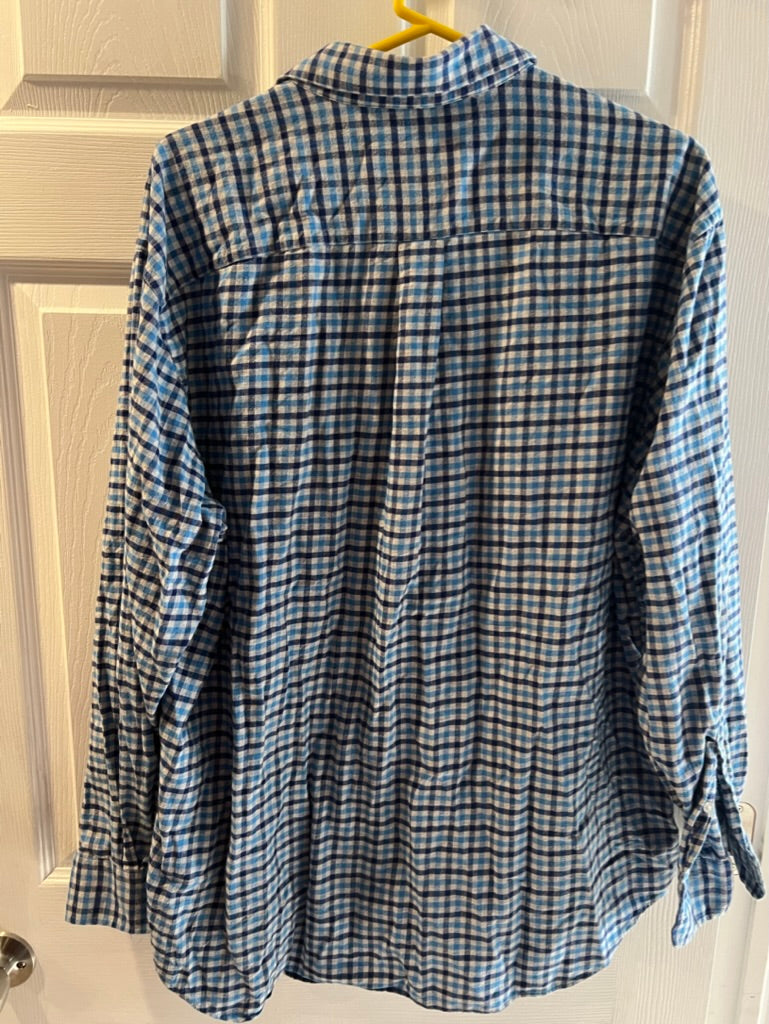 Seller #76 - Vineyard Vines Flannel Men's - Blue/Grey Plaid - Size XL