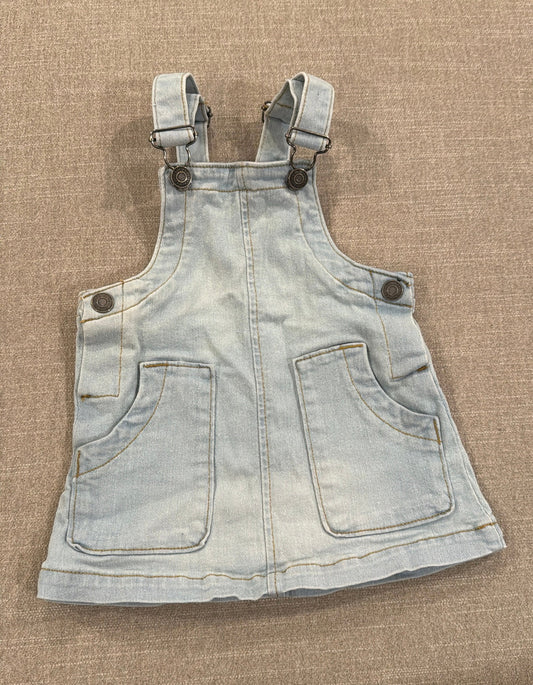 #145 Little Co denim overall jumper Girls 2T EUC