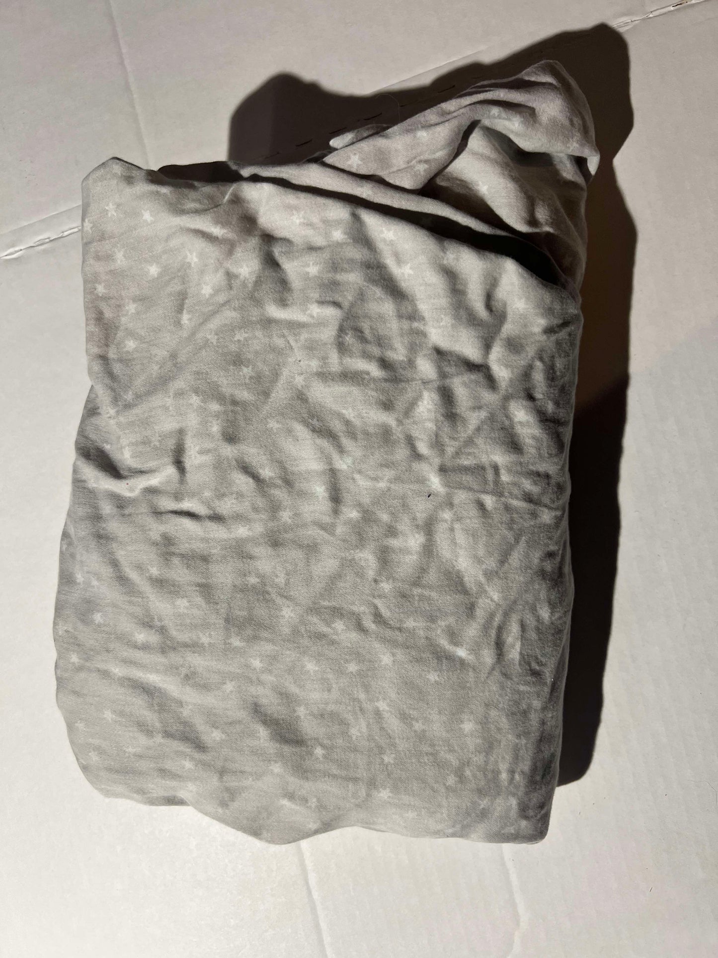 #82 Grey and White Star Crib Sheet