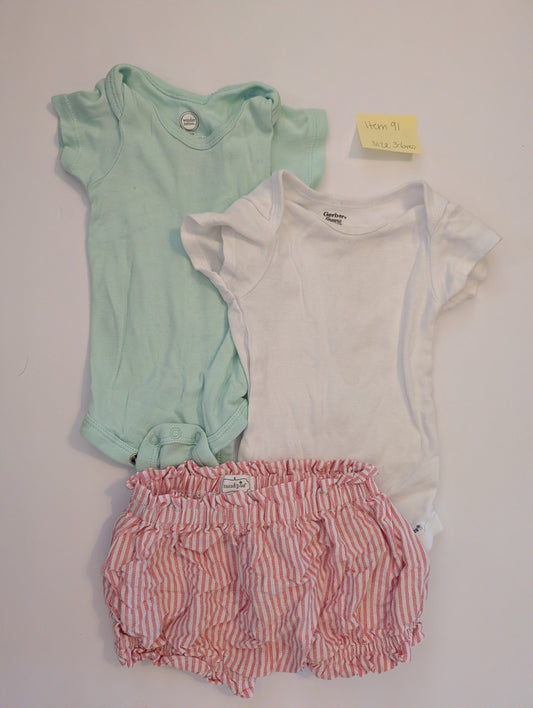 *Reduced* Seller 97, Mud Pie Red Stripped Shorts, baby girl, size 3-6mo (item 91)