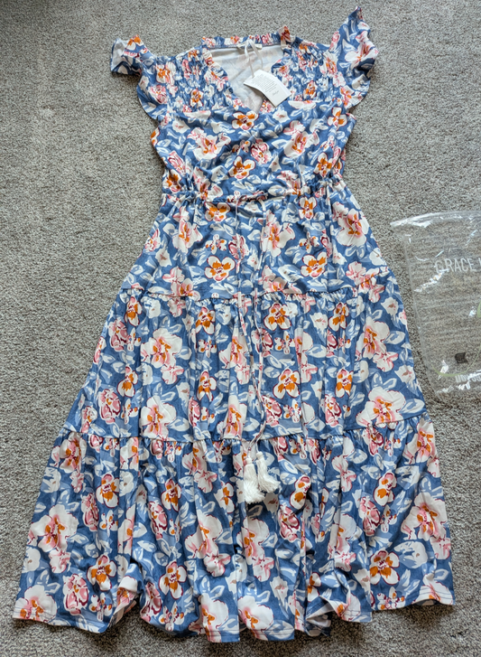 #17 GRACE KARIN Womens Summer Floral Midi Dresses New In Bag size M