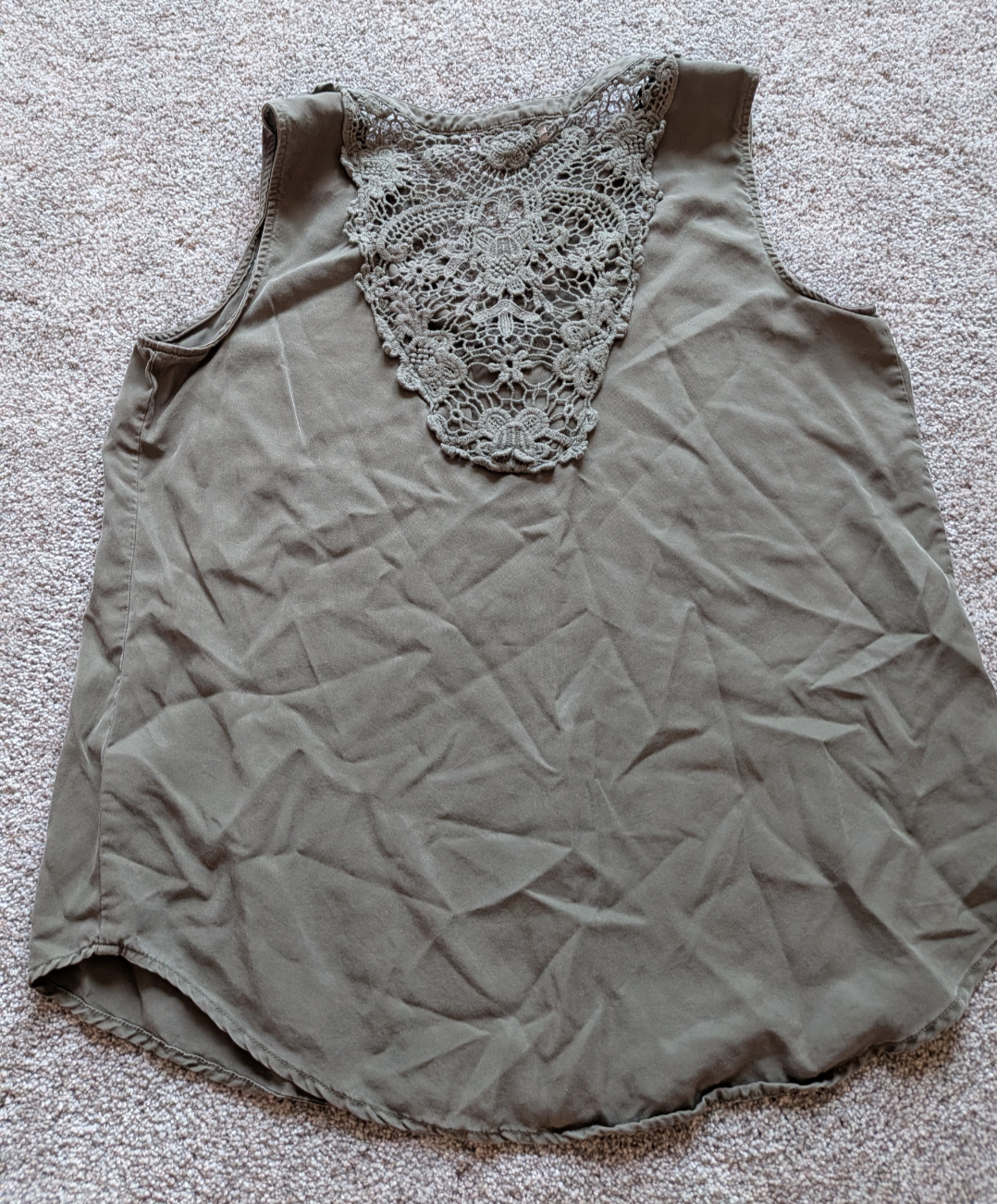 #17 Knox Rose detailed top, olive green, women's size M