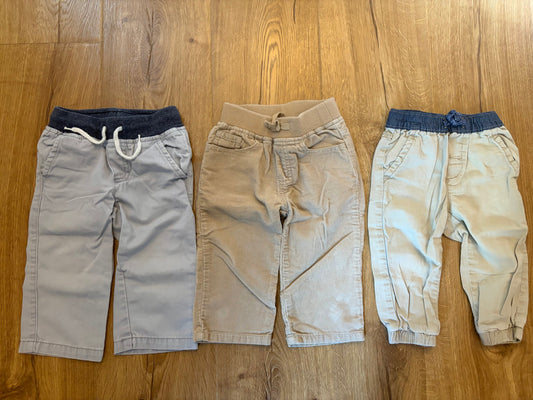 #6 - Gymboree Boys Khaki and Corduroy Pants (3 pairs) - 12-18 months