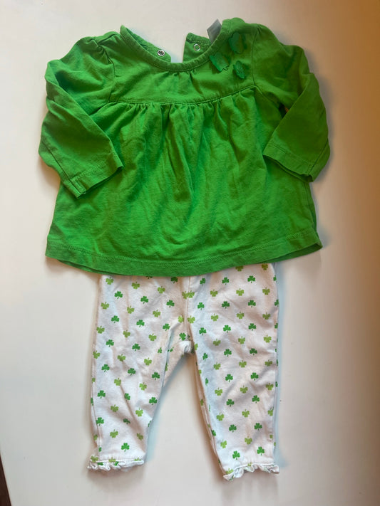 Seller #20 St. Patrick’s Day 2 piece set size 6 mo