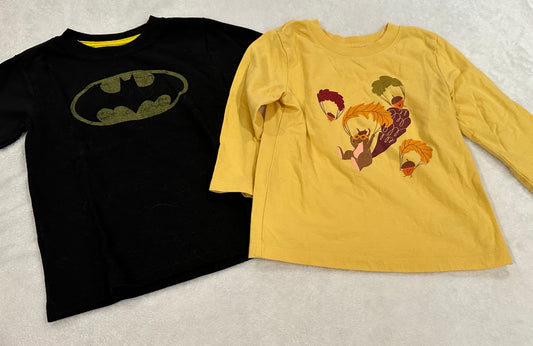 #75B Boys 2T set of 2 t shirts Batman and Cat and Jack