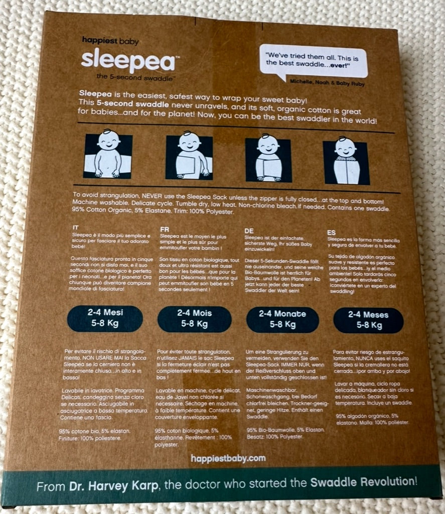 #146 Sleepea Swaddle Size Medium  2-4M