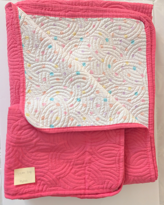 *Reduced* Seller 97, Pink Reversible Twin Quilt Set (Item 114)