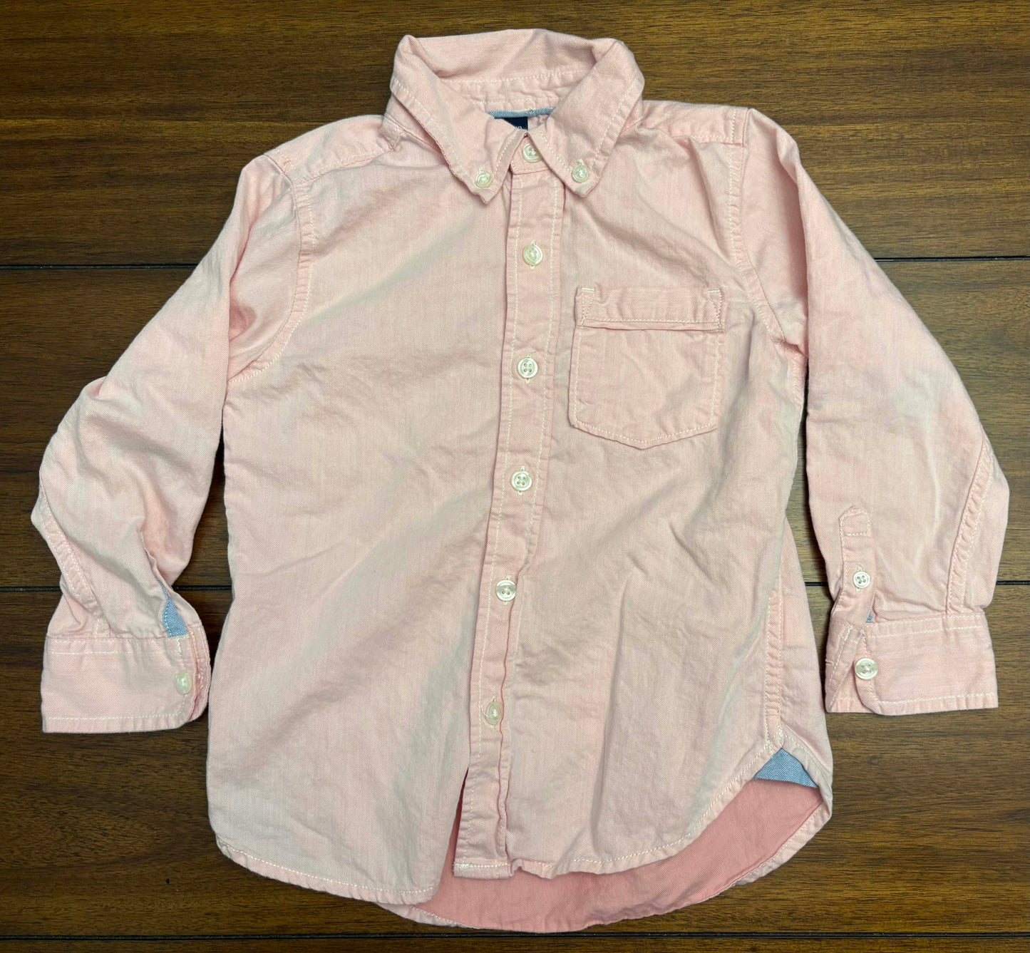 Seller #210 Baby Gap Boys Size 4 Light Pink Long Sleeve Button Down Dress Shirt