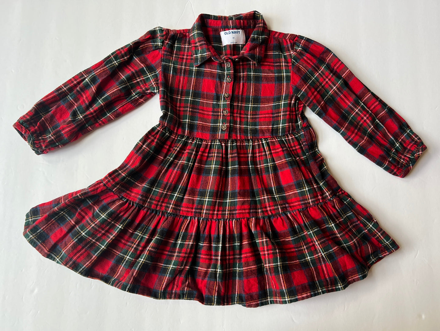 #77B Girls 4T Old Navy Red Holiday Flannel Twirl Dress (2 available)