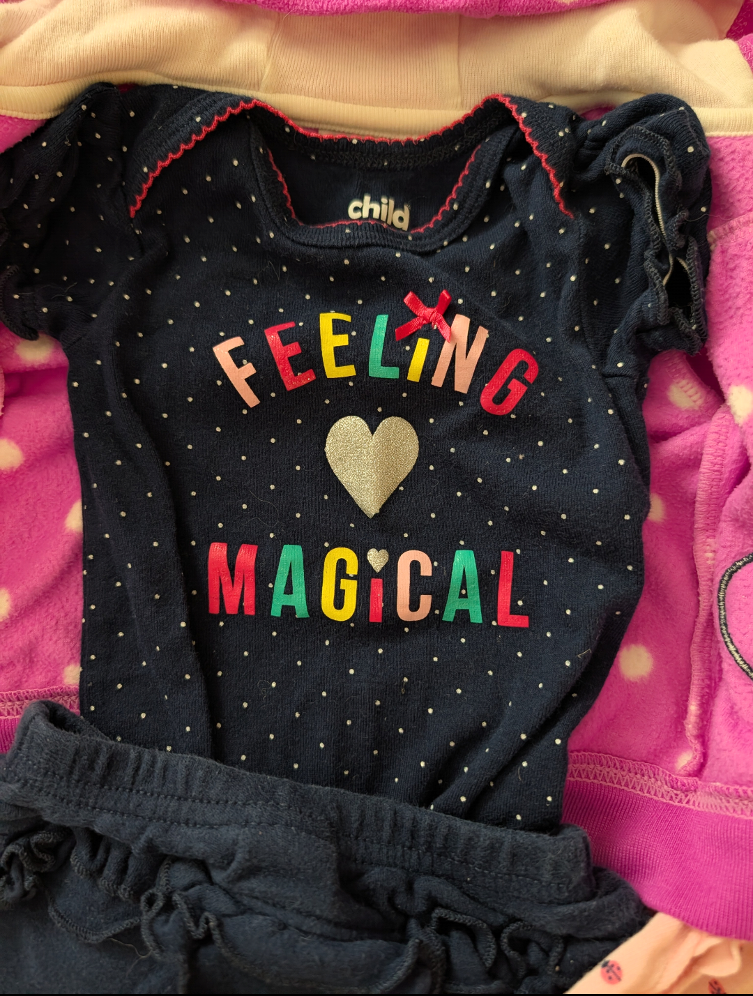 *Reduced*  Seller 97, Carter's Neon Purple Hooded Fleece w/Navy Ruffle Leggings Set, baby girl, size 3mo (item 150)