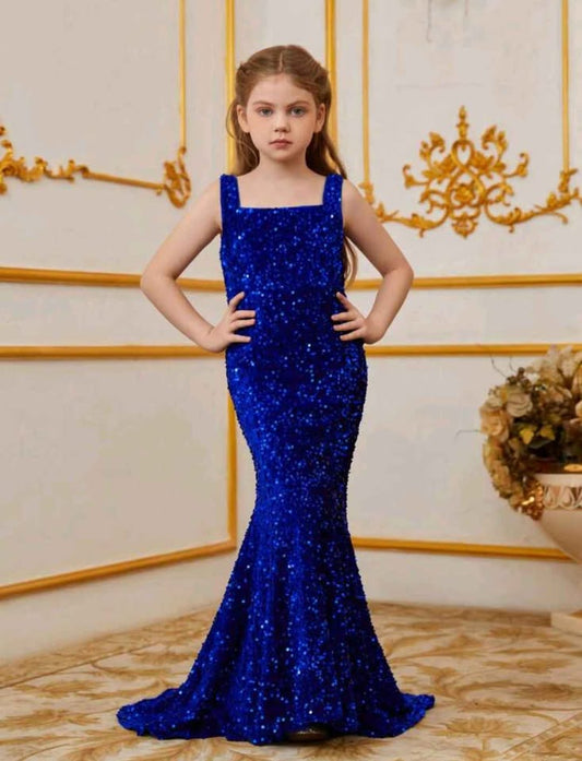 Seller 185:  Size 11 girl's Shein dress Blue Father/Daughter Dance Dress (or any occasion)