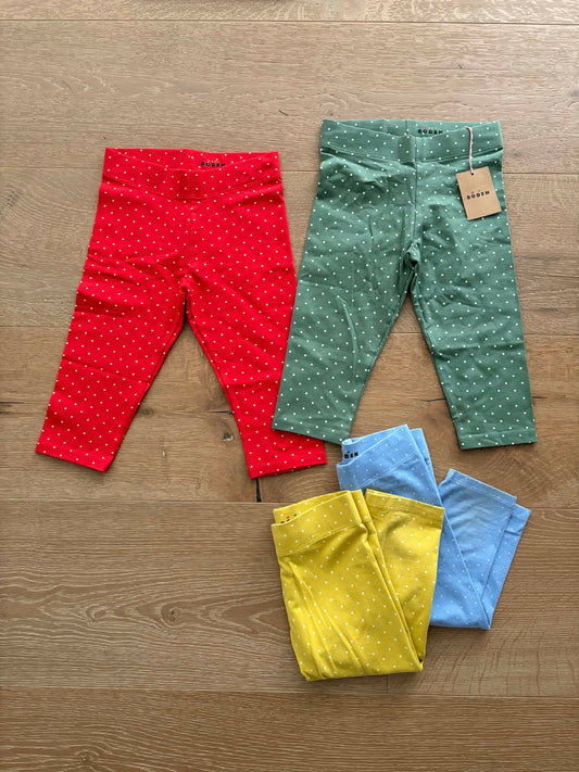 #196 Mini Boden Girls Size 6/7 NWT Capri Leggings with White Polka Dots Bundle