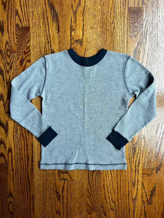 Seller #115 - Boys Medium (10/12) Gray Waffle Weave Thermal Long Sleeve Shirt, GUC