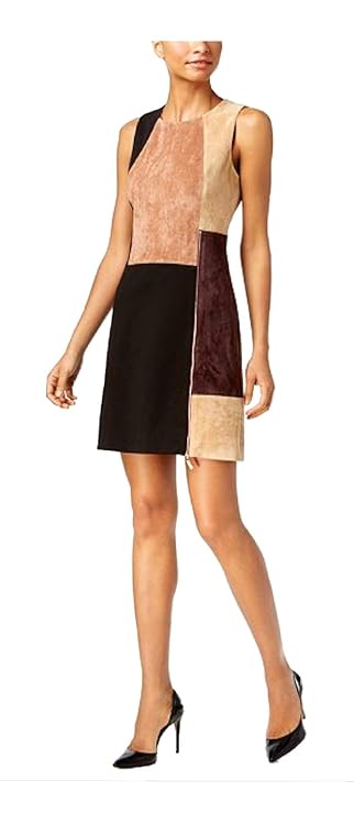 #222 Ivanka Trump Women's Sz 6 Suede Colorblock Dress with Zipper Slit Detail (NWOT)