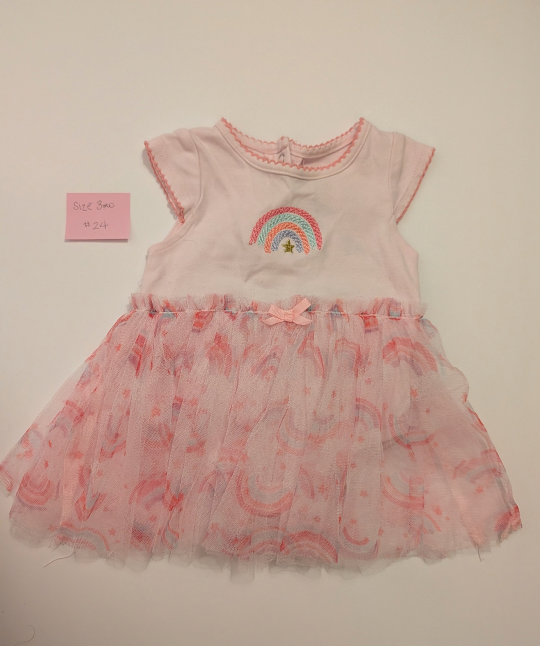 Seller 97, Rainbow Tulle Dress, Baby Girl, size 3mo (item 24)