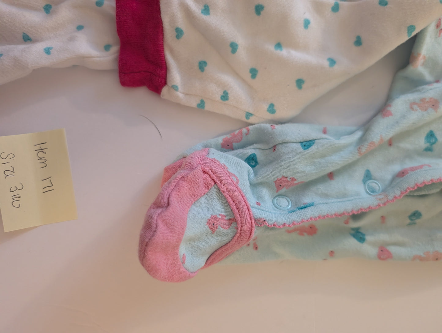 Seller 97, Carter's Footed Onesies/PJs, baby, size 3mo (item 171)