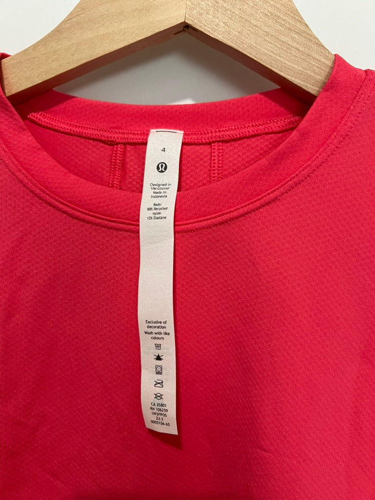 Seller #76 - Lululemon Abrasion-Resistant Training Tee Size 4 Lipgloss NWT $68