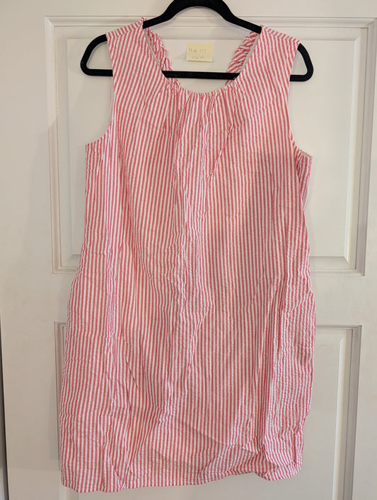 *Reduced* Seller 97, Crown & Ivy Red Seersucker Dress, women's size 14 (item 177)