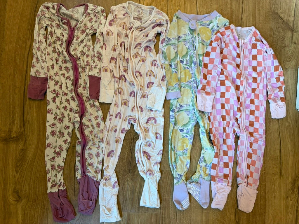 #6 - Girls Feetie Pajamas (pack of 4) - 18 months