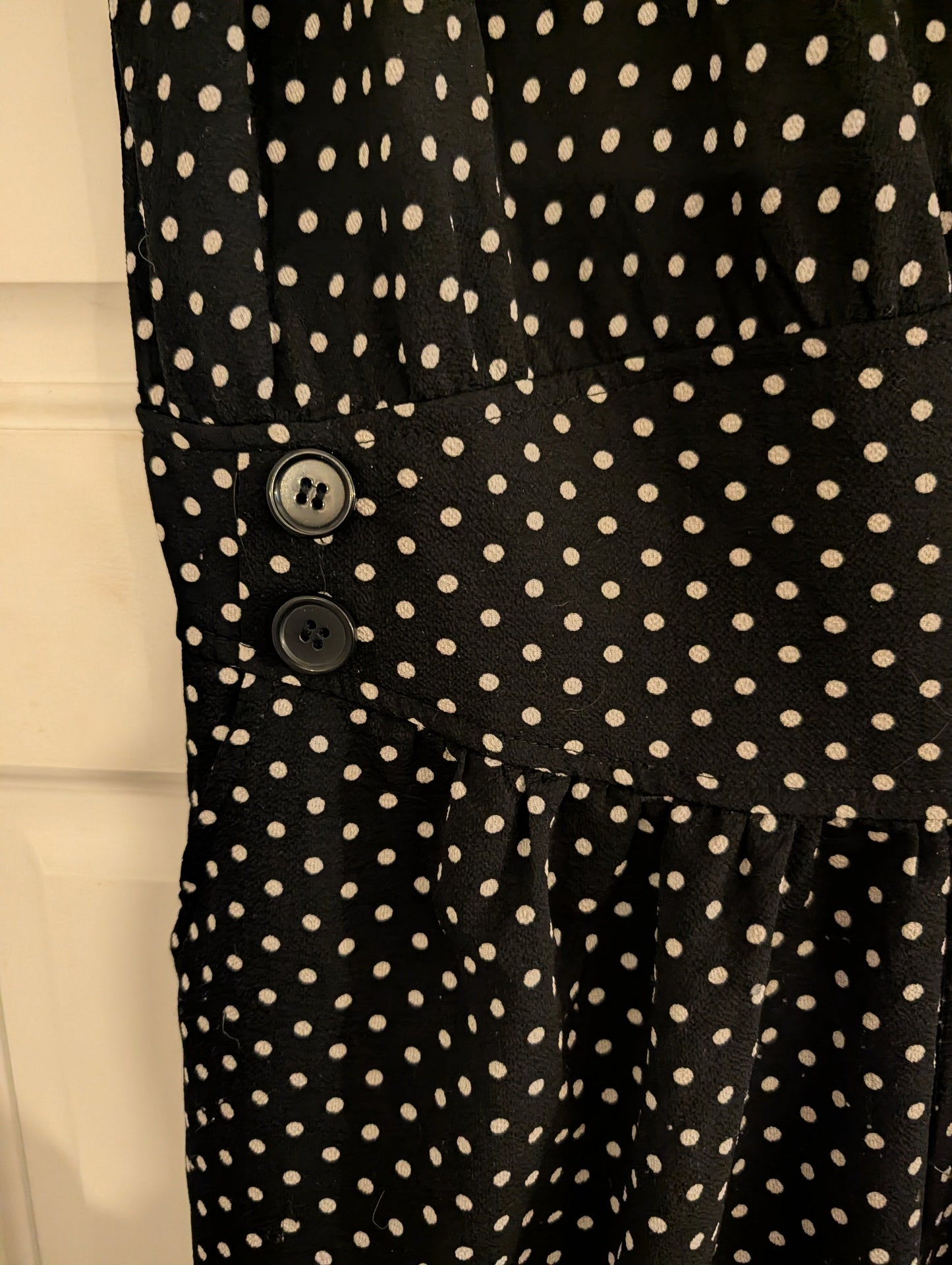 Seller 97, Max Studio Black Polka Dot Wide Leg Pant Romper, Women's size XL (item 179)