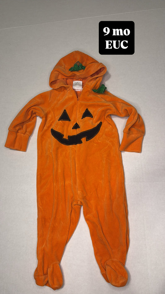 #44 9 mo pumpkin footed outfit
