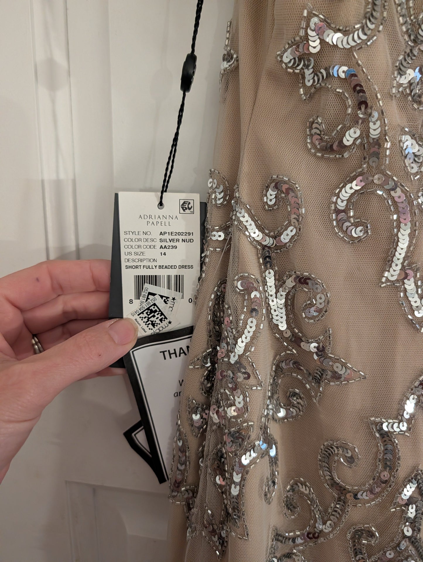 Seller 97, Adrianna Papell Beaded Cocktail Dress, Women's size 14 NWT (item 181)