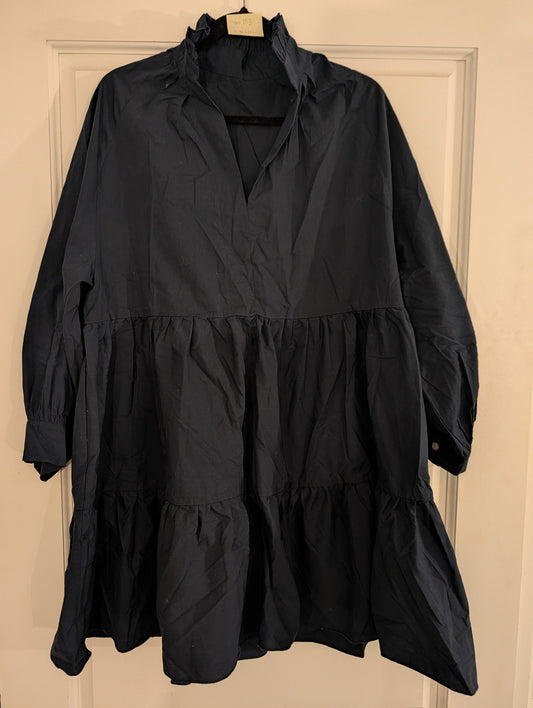 *Reduced* Seller 97, No Brand Navy Mini Dress w/Ruffle collar. Women's size L/XL (item 183)