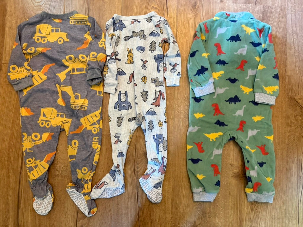 #6 - Carters Long-Sleeved Boys Pajamas (Set of 3)  - 12 months