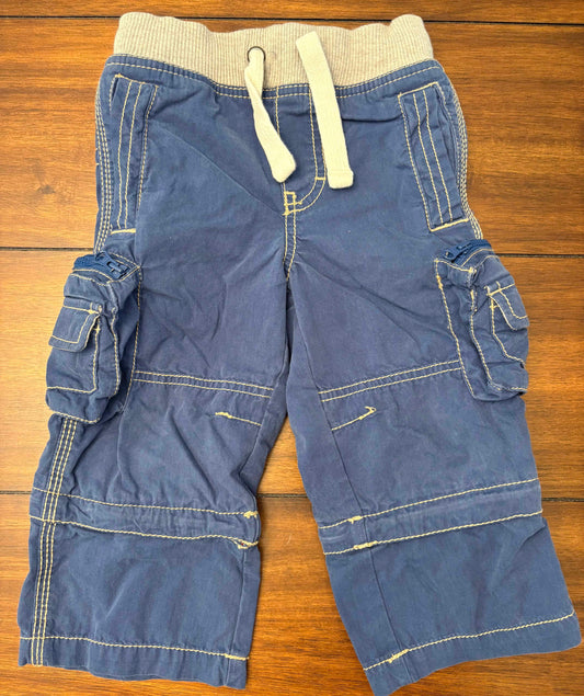 #197 Mini Boden Boys Size 2 Blue Convertible Cargo Pants