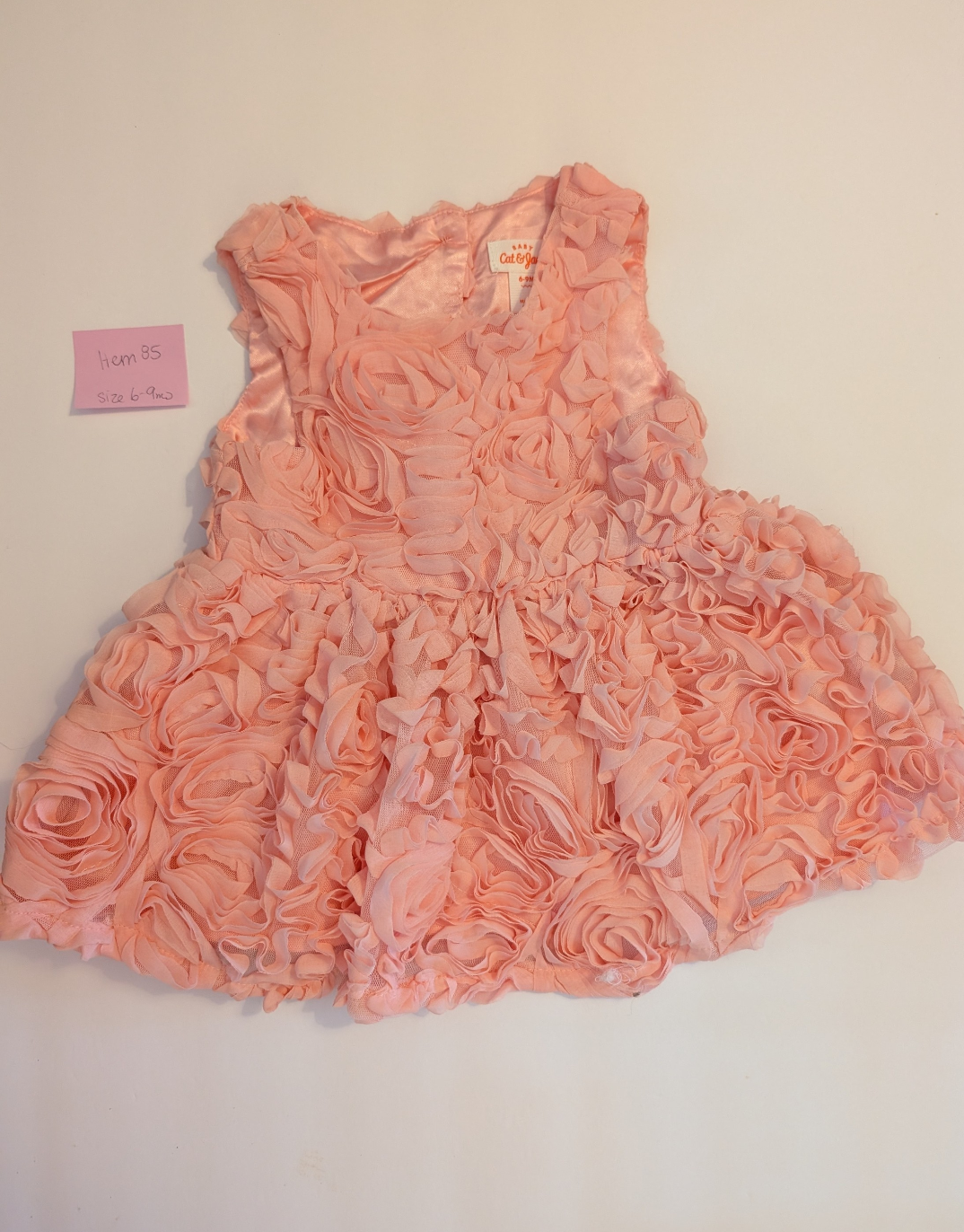 Seller 97, Cat & Jack Pink "Floral" Dress, baby girl, size 6-9mo (item 85)