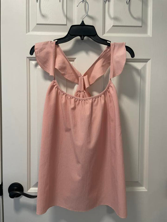 Light Pink Flowy Top w/ X-back Straps Women's Size Small