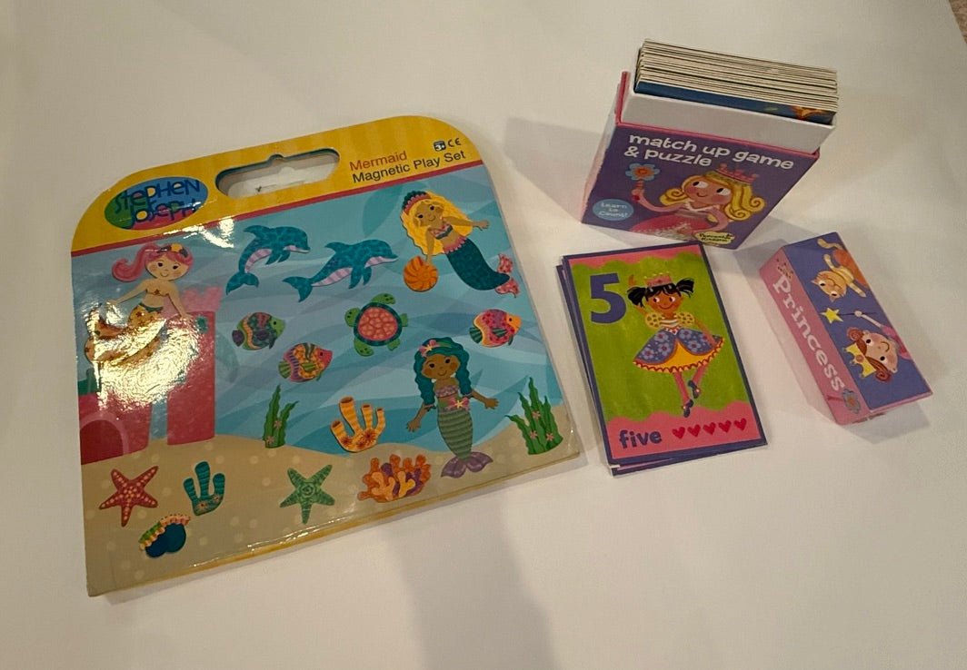Seller #142 Magnetic Mermaid game and Princess Puzzle